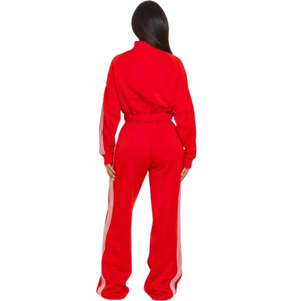Red striped tracksuit