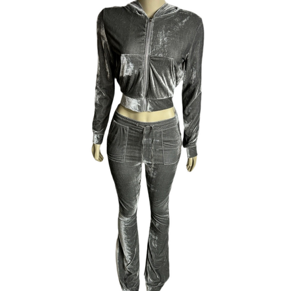 Soft and stretchy (Tall women friendly)Velour sets for tall women,long flared pants
