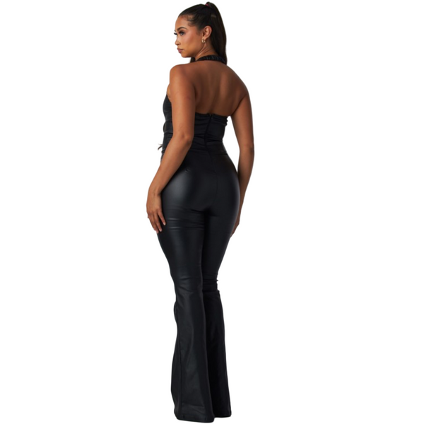 Faux leather Corset jumpsuit