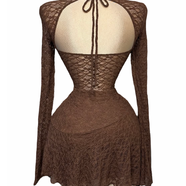 Lace Long sleeve mini skirt sets