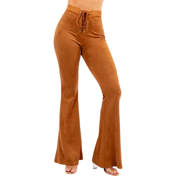 Trendy Faux Suede flared go out pants