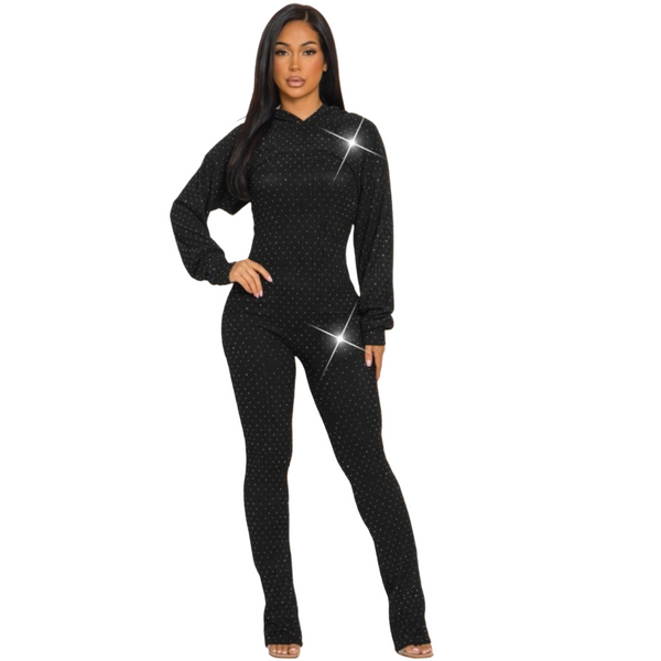 Two piece Rhinestones Jumpsuit