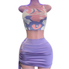 Two piece cute set light purple for women