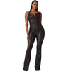 Faux leather Corset jumpsuit