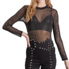 Studded stretchy sheer bodysuit(bra not included)