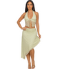 Asymmetrical skirt and halter top sets