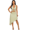 Asymmetrical skirt and halter top sets