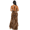 Backless ruched maxi dress