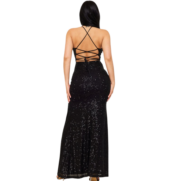 Sequin night out luxe maxi dress