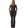 Faux leather Corset jumpsuit