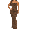 Cheetah print open back maxi dress