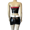 (Size up)Pu mini skirt set for the ladies