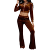 (Tall women friendly)Velour sets for tall women,long flared pants