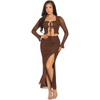 Front tie 2 piece skirt sets