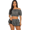 Mini Skort and off shoulder top two piece set