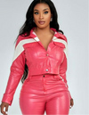 Faux Leather set pink(size up)