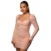 long sleeve pearl dress