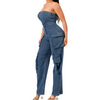 Stretchy cargo jumpsuit strapless