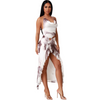 Halter side ruffle dress