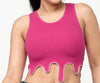 Hot pink top rhinestone top for women