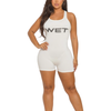 Ivory wet romper y2k for women