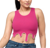 Hot pink top rhinestone top for women