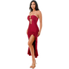 Gorgeous Ruffle slit halter dress