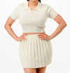 Cute set polo knitted women’s soft 2 piece set