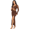 Front tie 2 piece skirt sets
