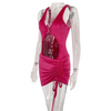 Bodysuit two piece velvet pink for women. Swimsuit or outfit for parties