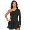 Glitter One sleeve bubble mini dress