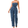 Stretchy cargo jumpsuit strapless