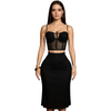 (Only black)Lace two piece set skirt set