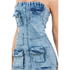 New fashion strapless denim mini dress for women