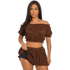 Mini Skort and off shoulder top two piece set