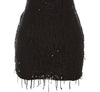 Black mini sequin dress for women neck tied for occasions