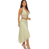 Asymmetrical skirt and halter top sets
