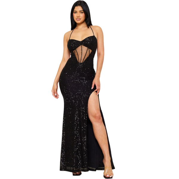 Sequin night out luxe maxi dress
