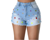 Denim gemstone short summer wear for women fuzzy shorts