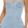 Strapless Stretchy cargo denim jumpsuit womenswear