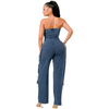 Stretchy cargo jumpsuit strapless