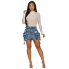 Cargo denim skirt