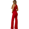 Drag chain halter stretchy jumpsuit