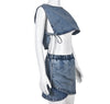 Denim girly two piece set mini skirt womenswear cropped top sleeveless