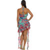 Mesh ruffle printed dress