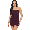 Strapless button down romper