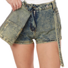 Cargo denim mini skort wrap strings womenswear