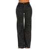 Front rhinestones black comfortable jeans
