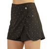 Front rhinestones High waisted crossover skort