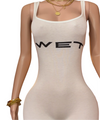 Ivory wet romper y2k for women